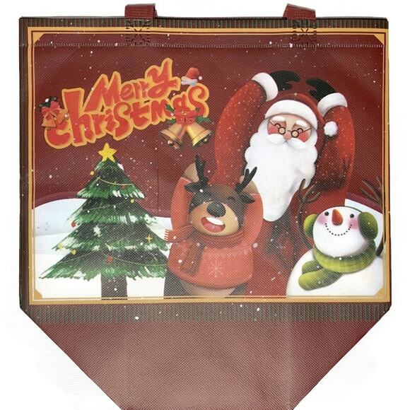 Reusable Christmas Gift Tote Bags with Handles 12.5" x 9.8" x 6.7" Lot of 22 - Picture 4 of 8